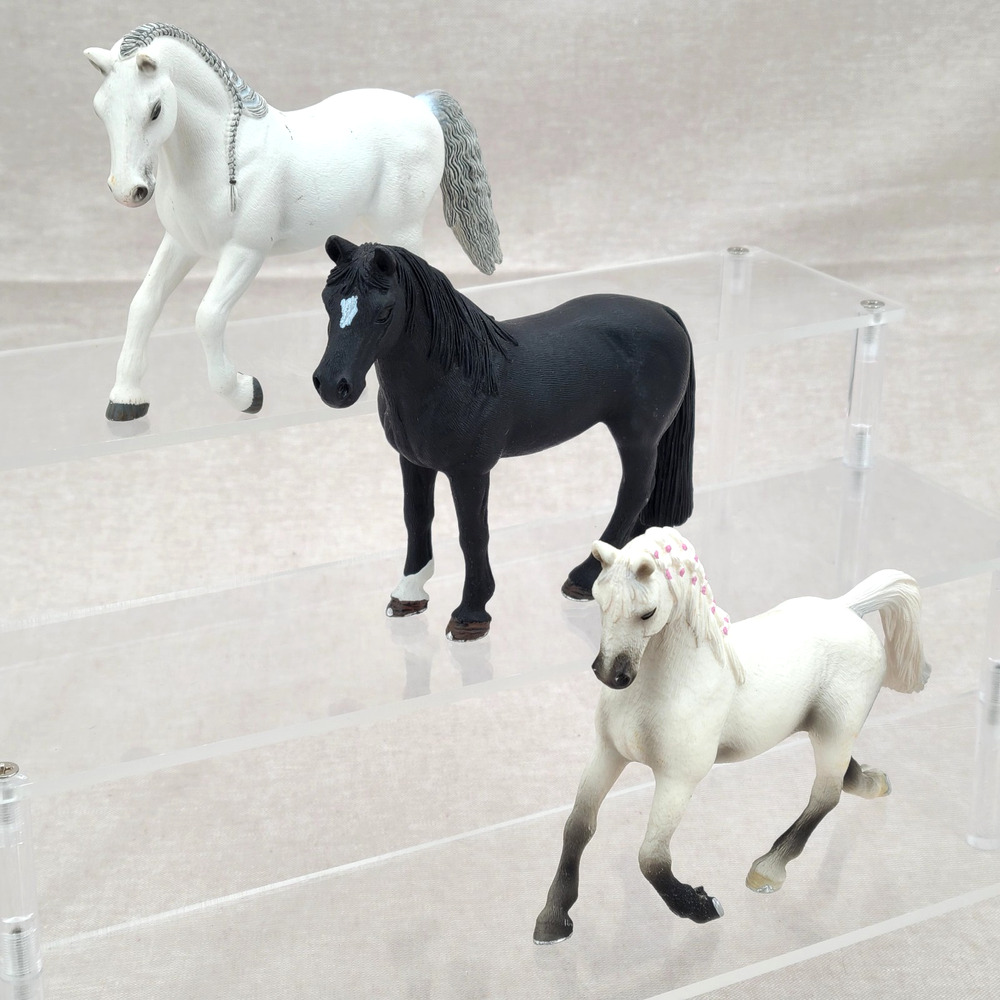 Lot of 3 Schleich Horses: Lipizzaner Mare, Tenn Walker Gelding, White Arabian